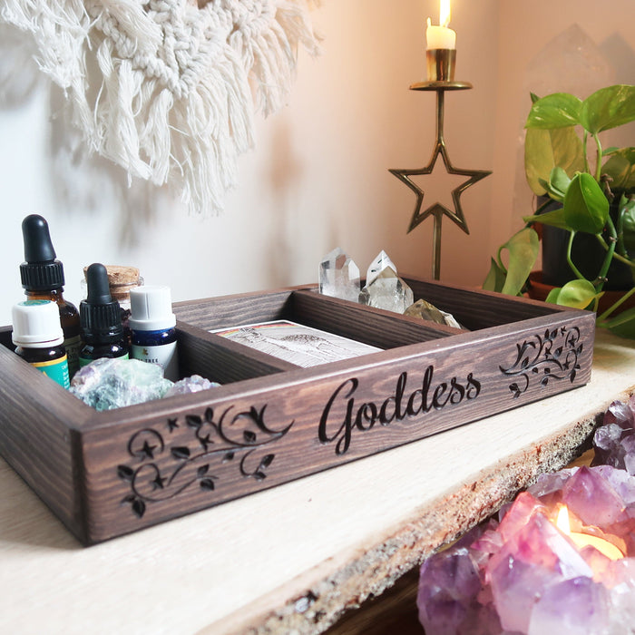 Goddess Engraved Tarot Crystal Box - coppermoonboutique
