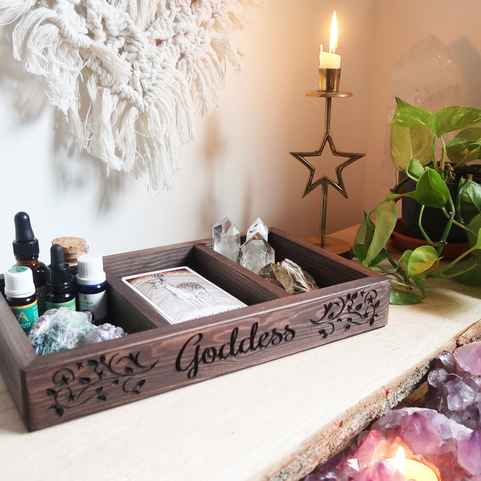 Goddess Engraved Tarot Crystal Box - coppermoonboutique