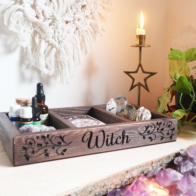 Witch Engraved Tarot Crystal Box - coppermoonboutique