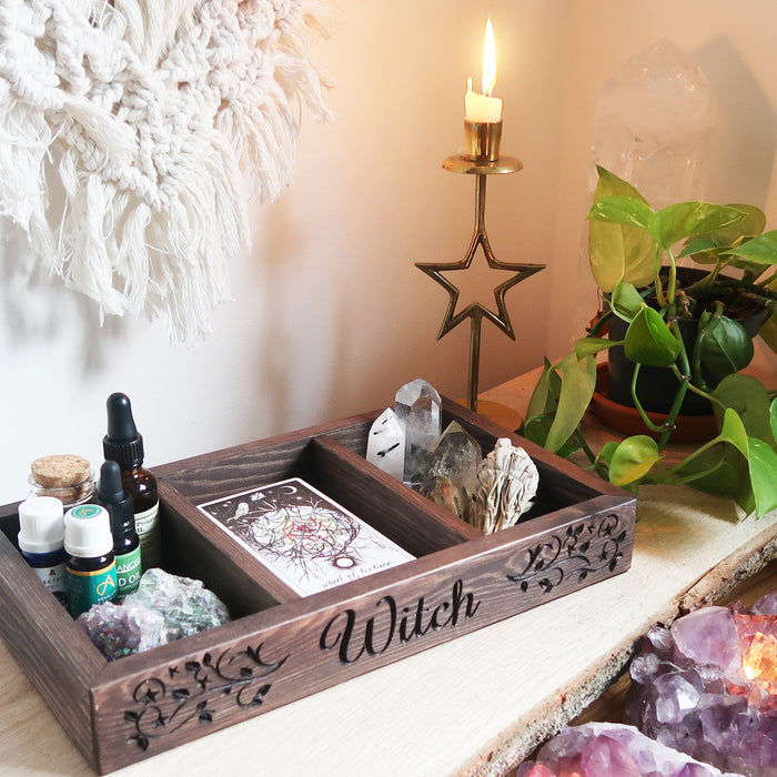 Witch Engraved Tarot Crystal Box - coppermoonboutique