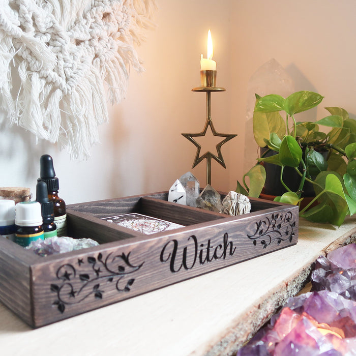 Witch Engraved Tarot Crystal Box - coppermoonboutique