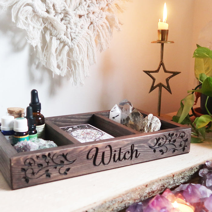 Witch Engraved Tarot Crystal Box - coppermoonboutique