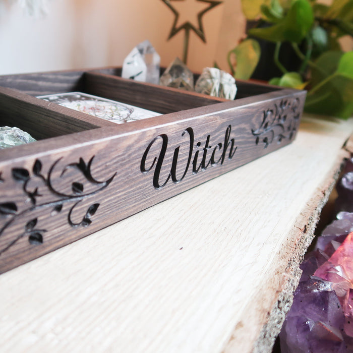 Witch Engraved Tarot Crystal Box - coppermoonboutique