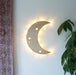 Light Wood Crescent Moon Wooden Wall Lamp - coppermoonboutique