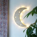 Light Wood Crescent Moon Wooden Wall Lamp - coppermoonboutique