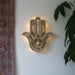 Light Wood Hamsa Hand Wall Lamp - coppermoonboutique