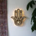 Light Wood Hamsa Hand Wall Lamp - coppermoonboutique