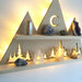 Light Wood Wilderness Forest Mountain and Moon Wall light shelf - coppermoonboutique