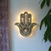 Light Wood Hamsa Hand Wall Lamp - coppermoonboutique