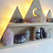 Light Wood Mountain Crystal Shelf and Wall Lamp - coppermoonboutique