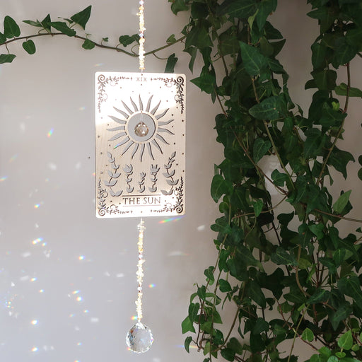 Light Wood Sun Tarot Card Wooden Suncatcher - coppermoonboutique
