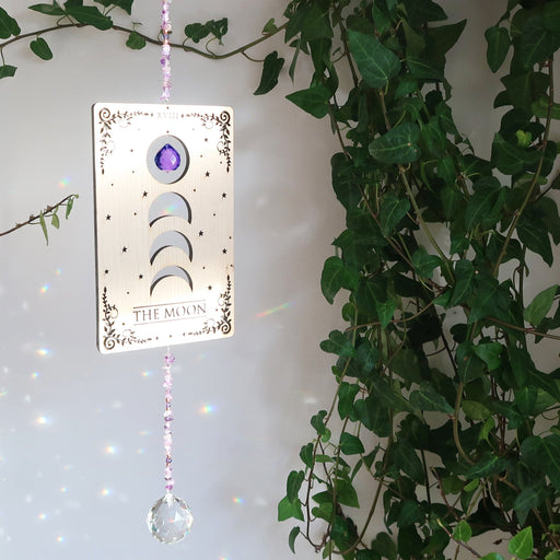 Light Wood Moon Tarot Card Wooden Suncatcher - coppermoonboutique
