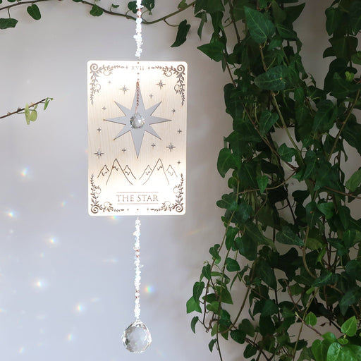 Light Wood Star Tarot Card Wooden Suncatcher - coppermoonboutique