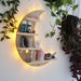 Light Wood Celestial Moon Wooden Light Up Shelf - coppermoonboutique