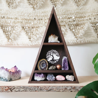 Tree Of Life triangle crystal display shelf - coppermoonboutique