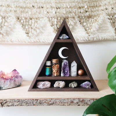 Triangle Moon Crystal Shelf - coppermoonboutique