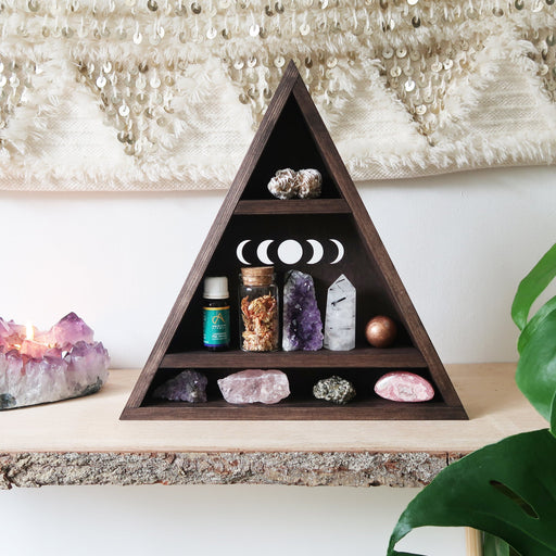 Moon Phase Geometric Crystal Shelf - coppermoonboutique
