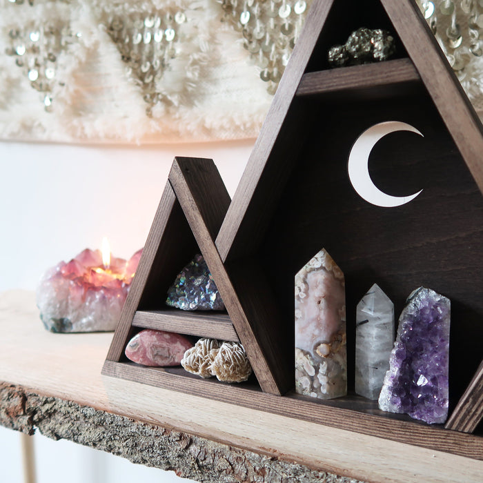 Crescent Moon Mountain Crystal Shelf - coppermoonboutique