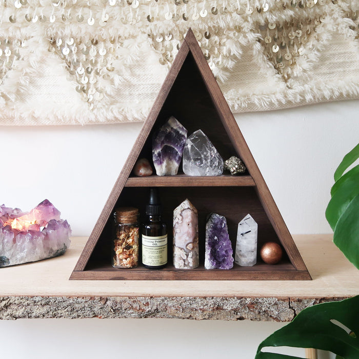Triangle Crystal Shelf - coppermoonboutique
