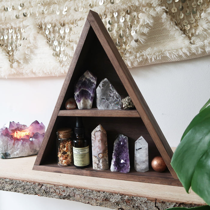 Triangle Crystal Shelf - coppermoonboutique