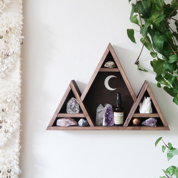 Crescent Moon Mountain Crystal Shelf - coppermoonboutique