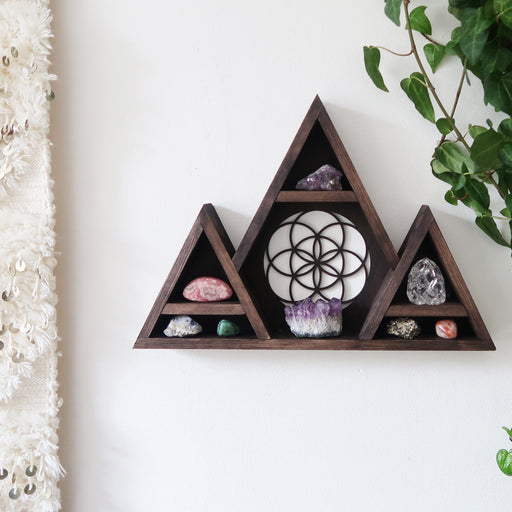Seed Of Life Triangle Crystal Shelf - coppermoonboutique