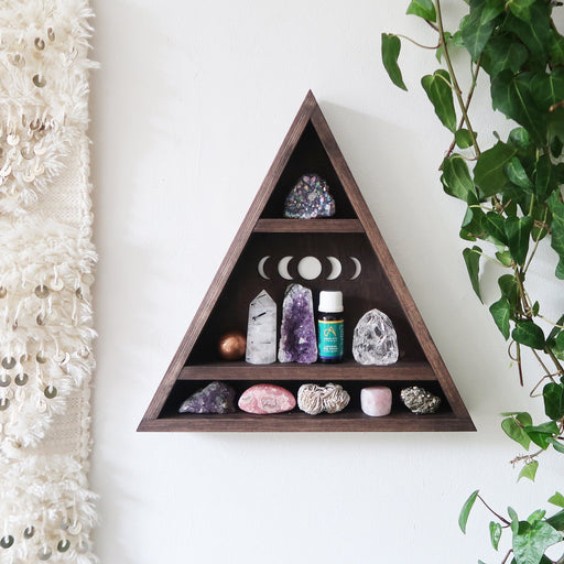 Moon Phase Geometric Crystal Shelf - coppermoonboutique
