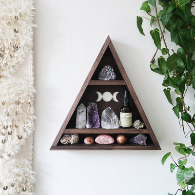 Goddess Moon Triangle Crystal Shelf - coppermoonboutique