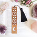 Walnut Wood Mandala Moon Bookmark with Tassel - coppermoonboutique