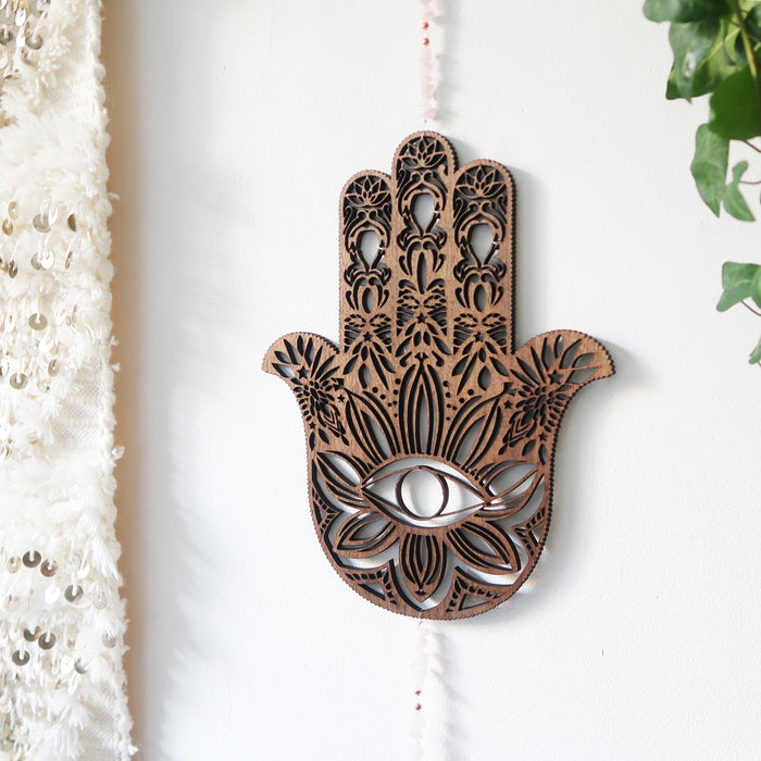 Hamsa Hand Crystal Wall Hanging