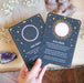Moonstone Engraved Moonphase Altar Card Stand with Soy Candles - coppermoonboutique