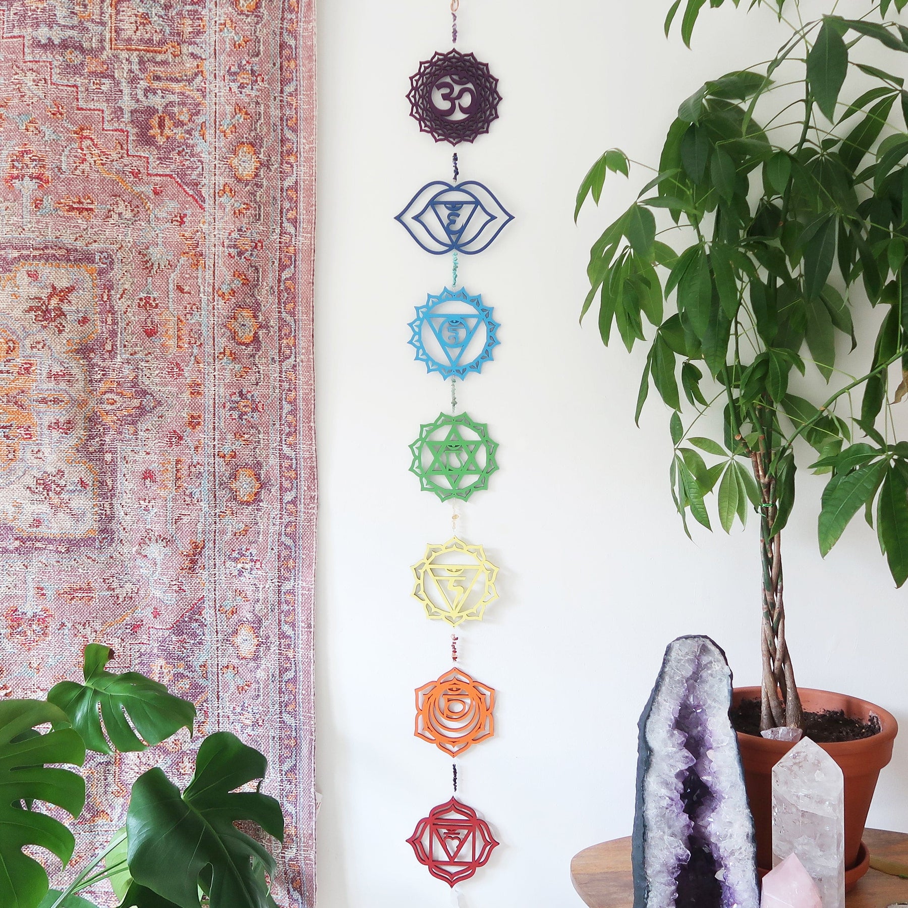 Chaaya natural crystal wall hanging chakra wall decoration hanging